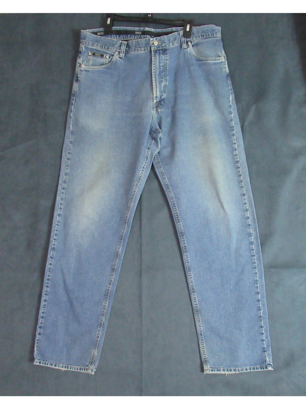 Vintage BOSS Jeans Mens 40x34 Blue Denim Baggy Relaxed Y2K Hip Hop Streetwear